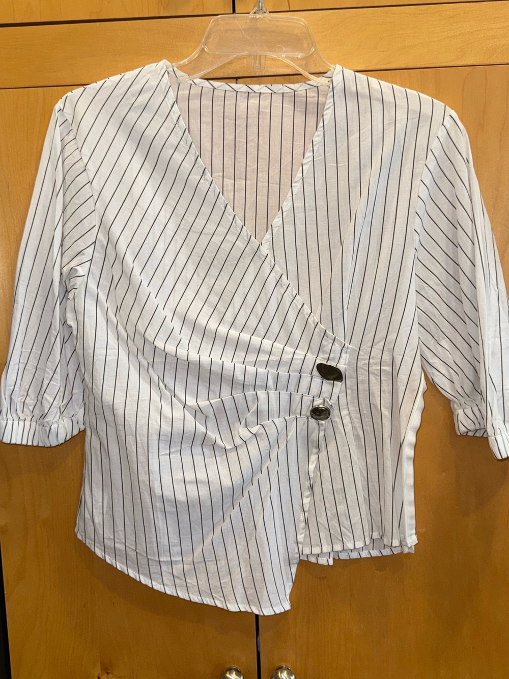 Striped Wrap Blouse-NWOT